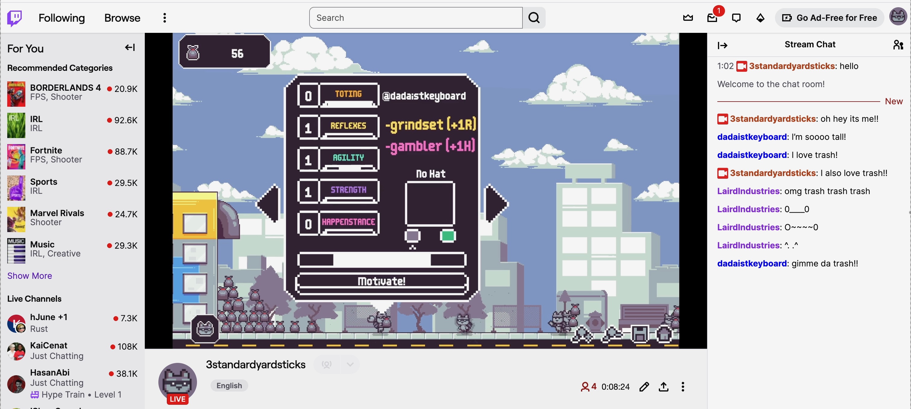 In‑game chatter display screenshot